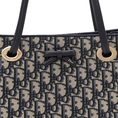 Christian Dior Oblique Small Bow Shopping Tote Blue Multicolor 8 of 13