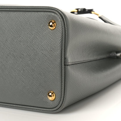 Prada Saffiano Cuir Small Double Bag Ardesia Black 8 of 8