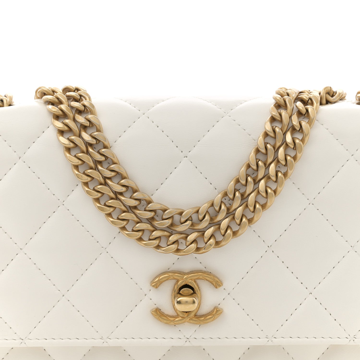 Chanel Lambskin Quilted Pillow Crush Wallet On Chain WOC White 8 of 11