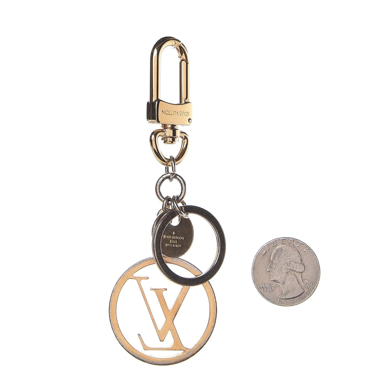 LV Circle Bag Charm Key Holder Gold