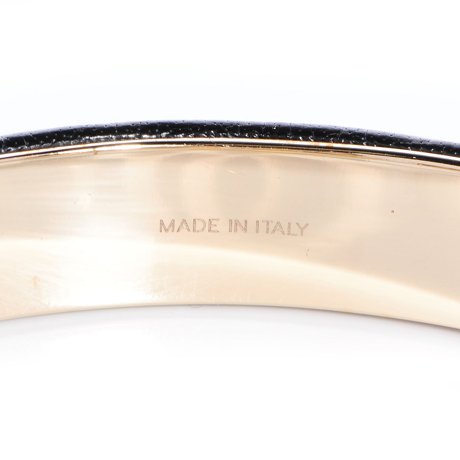 Bulgari BVLGARI Leather Bracelet Black Gold 4 of 5