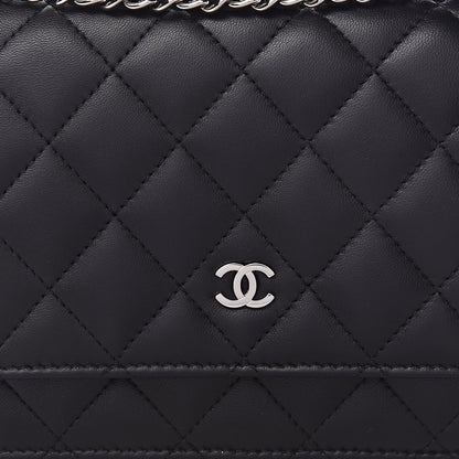 Chanel Lambskin Quilted Wallet On Chain WOC Black 8 of 11