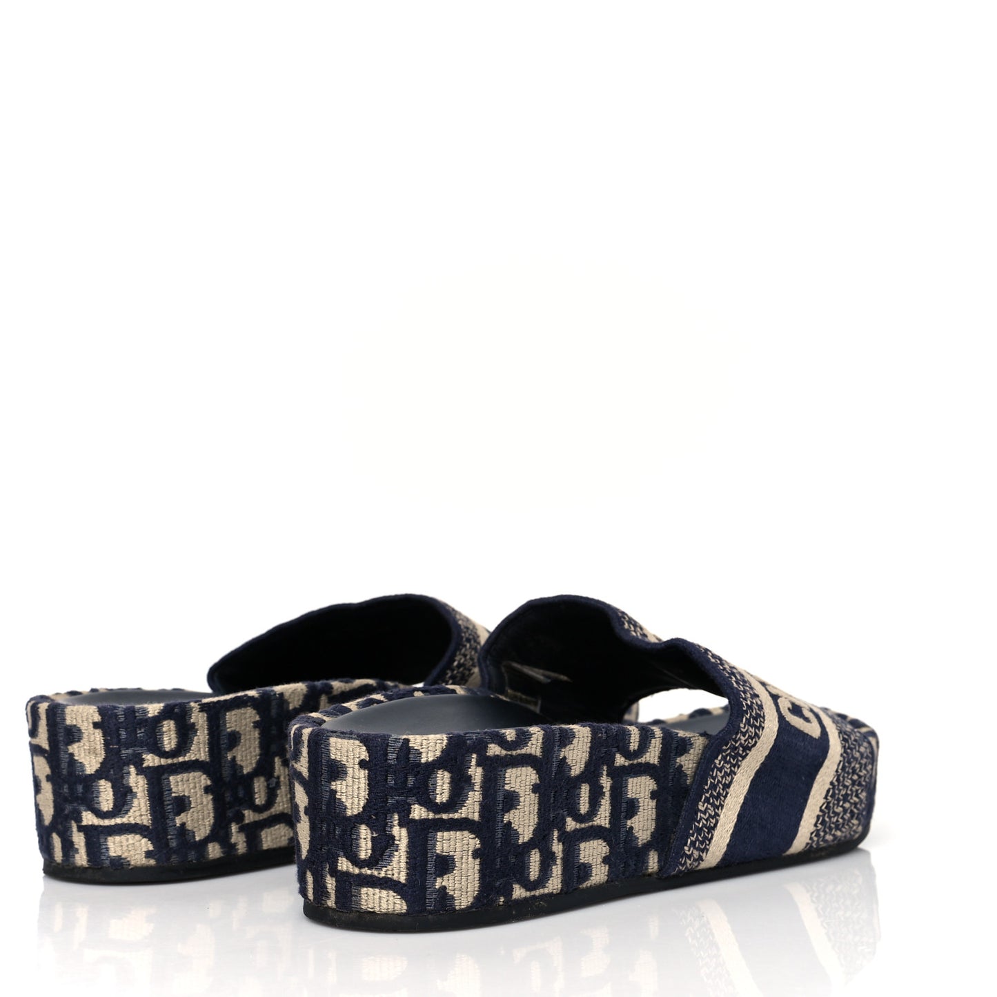 Oblique D-Way Platform Slide Sandals 39 Deep Blue