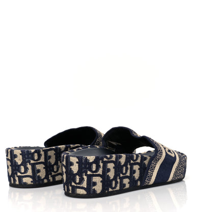 Christian Dior Oblique D-Way Platform Slide Sandals 39 Deep Blue 4 of 8