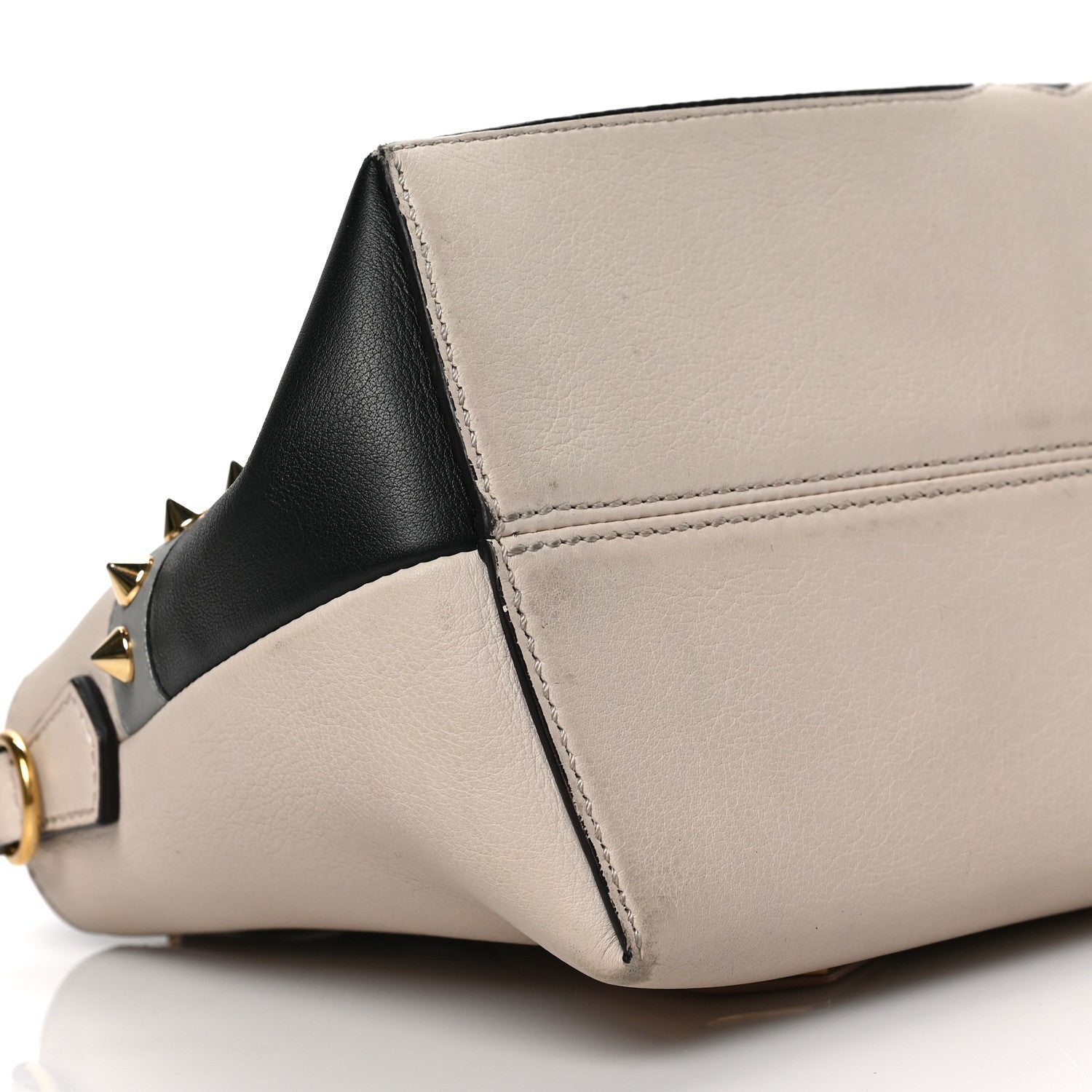 Fendi Vitello Dolce Monster Eyes Inlay Studded Medium By The Way Boston Bag Camelia Black Multicolor 7 of 8