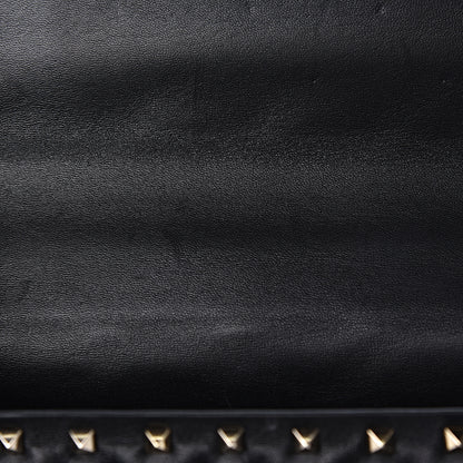 Valentino Garavani Lambskin VLTN Print Medium Rockstud Spike Shoulder Bag Black 7 of 16