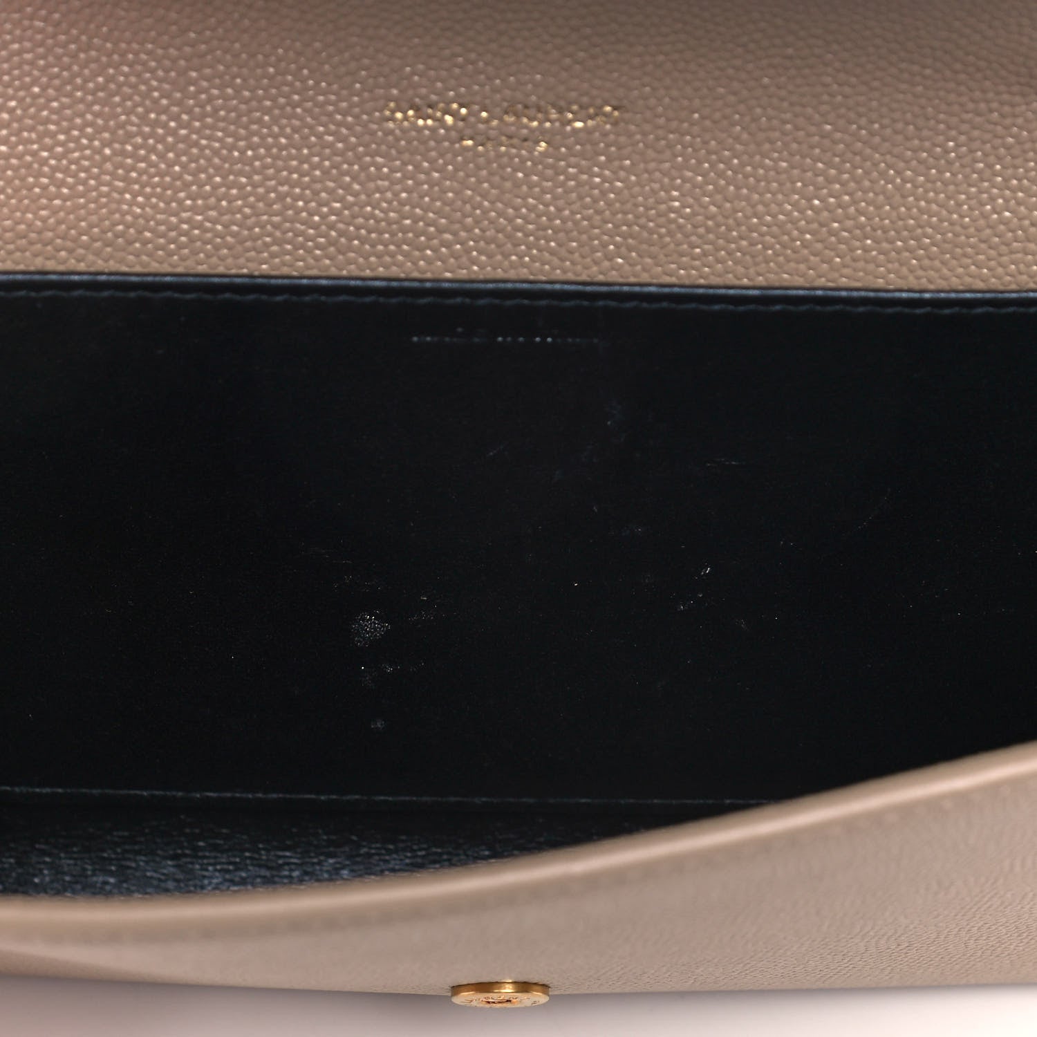Saint Laurent Grain De Poudre Monogram Uptown Chain Wallet Dark Beige 12 of 13