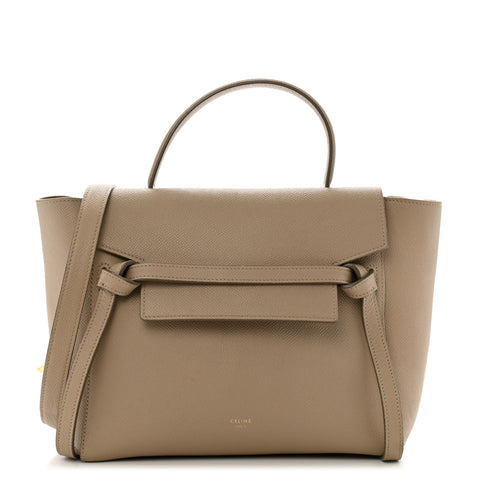 Baby Grained Calfskin Micro Belt Bag Light Taupe