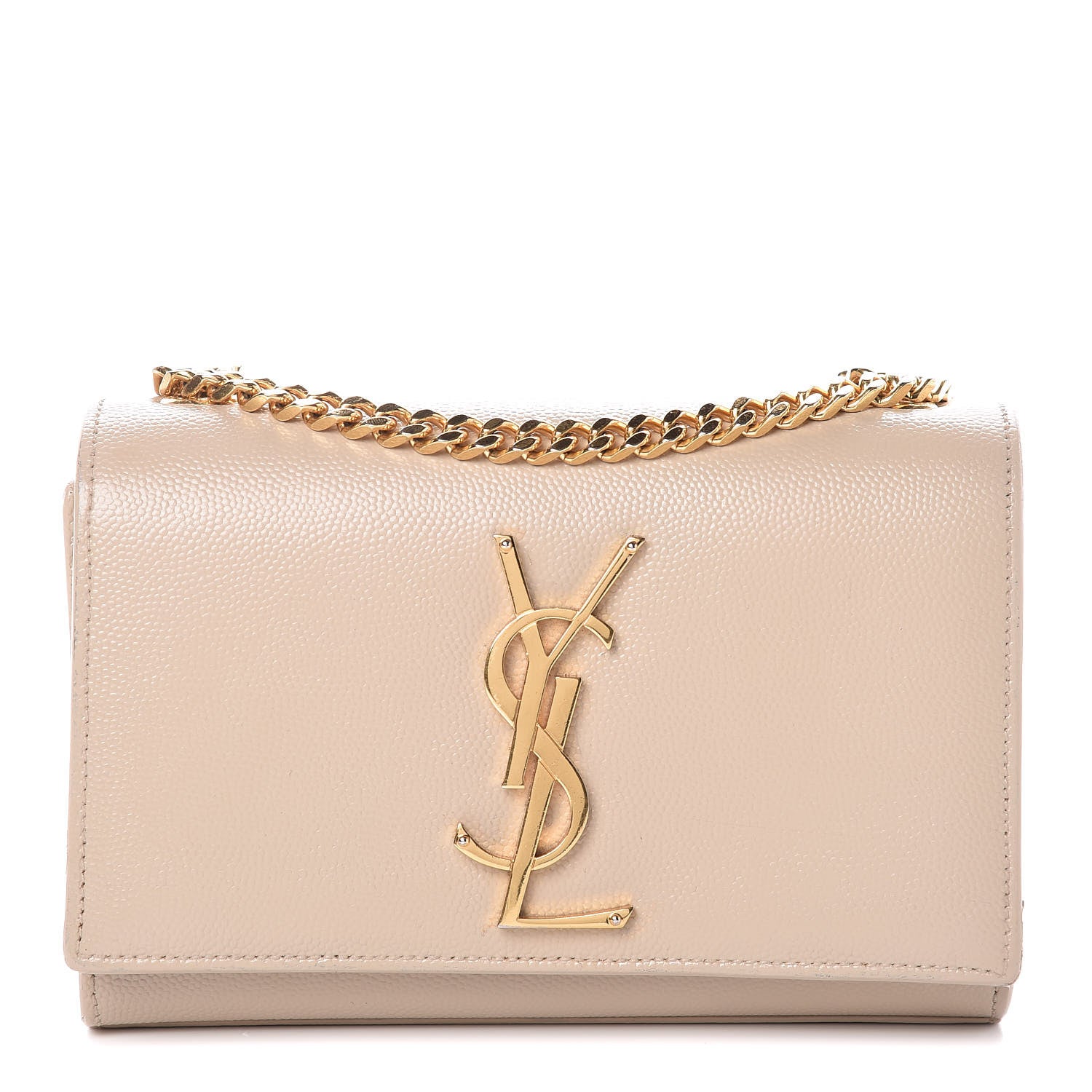 Saint Laurent Grain De Poudre Small Monogram Kate Satchel Nude Powder 1 of 14