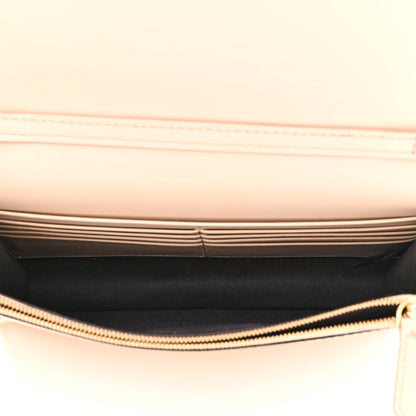 Fendi Vitello King Tamponato Logo Embossed Medium Wallet On Chain Poudre 5 of 12