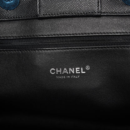 Chanel Caviar Lizard Quilted Large Coco Handle Shopping Tote Black 7 of 8