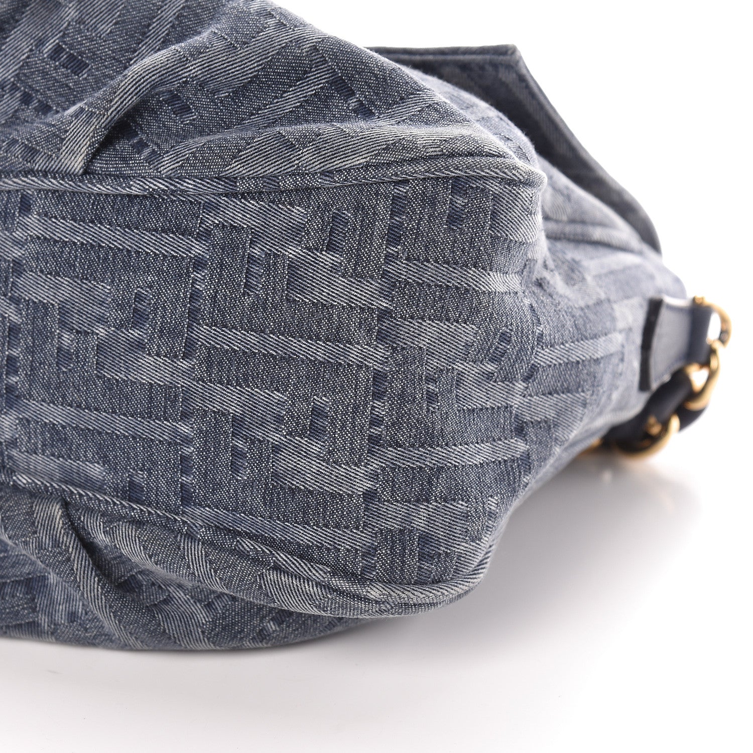 Fendi Denim Zucca Mia Shoulder Flap Blue 9 of 11