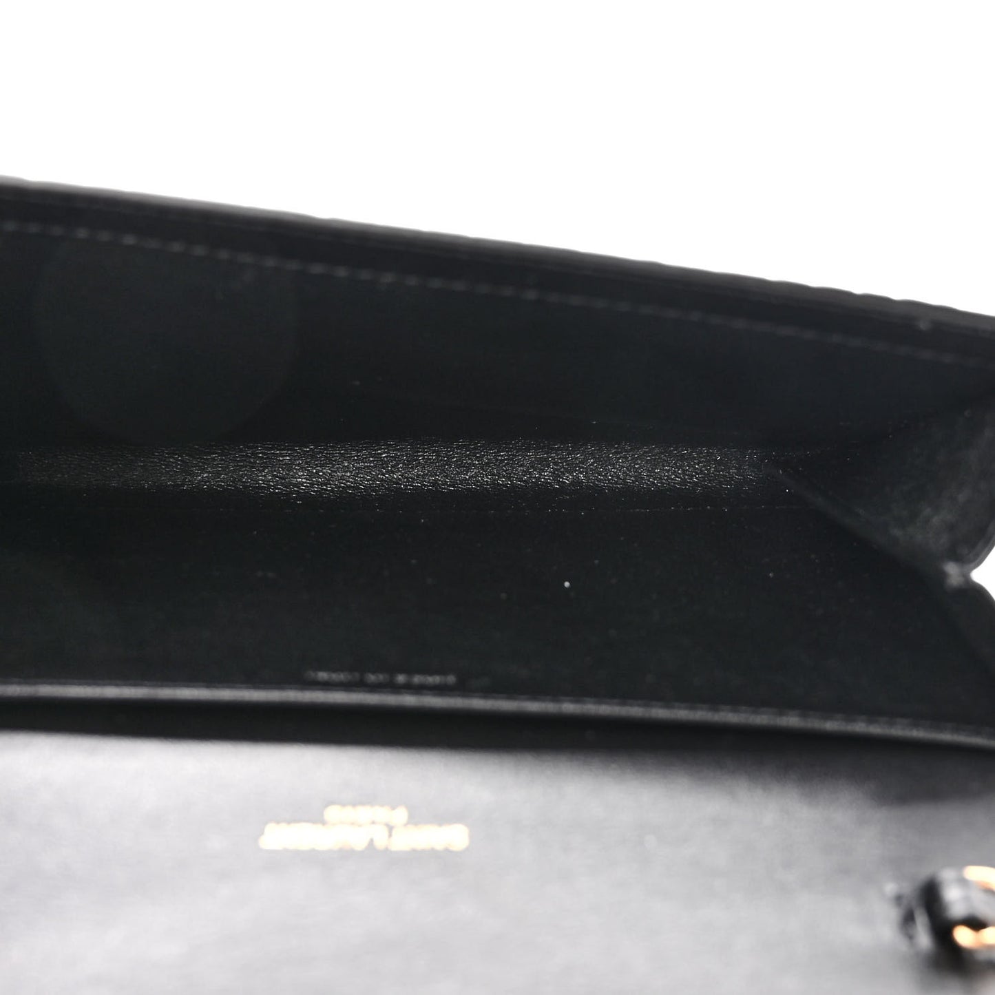 Calfskin Crocodile Embossed Monogram Uptown Chain Wallet Black