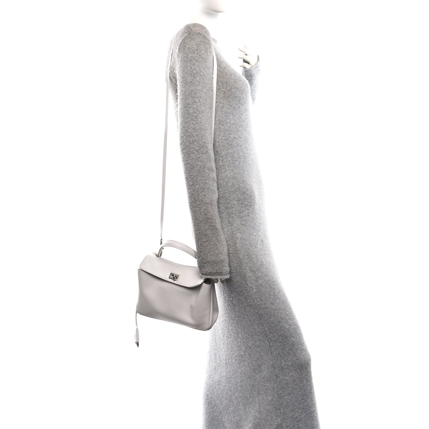 Balenciaga Natural Smooth Calfskin Mini Rodeo Top Handle Handbag Optic White 2 of 10