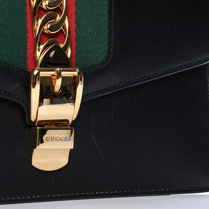 Gucci Calfskin Small Sylvie Shoulder Bag Black 8 of 10
