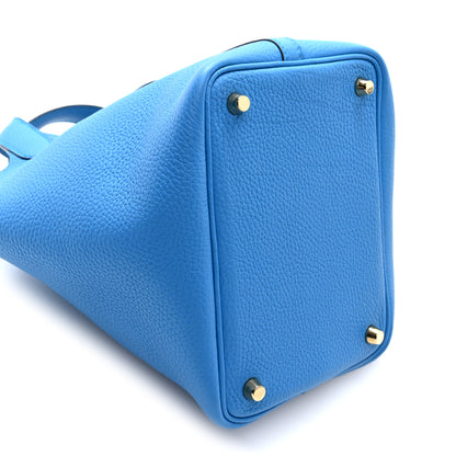 Hermes Taurillon Clemence Picotin Lock 18 PM Bleu Frida 8 of 9