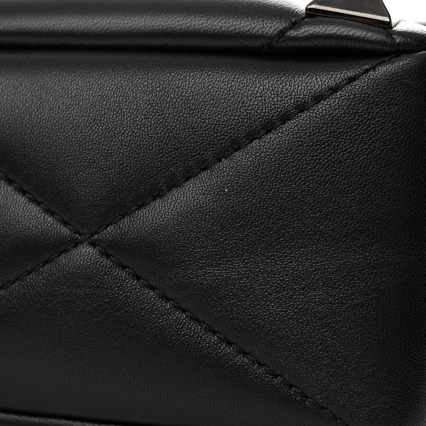Nappa Monochrome Large Roman Stud Shoulder Bag Black