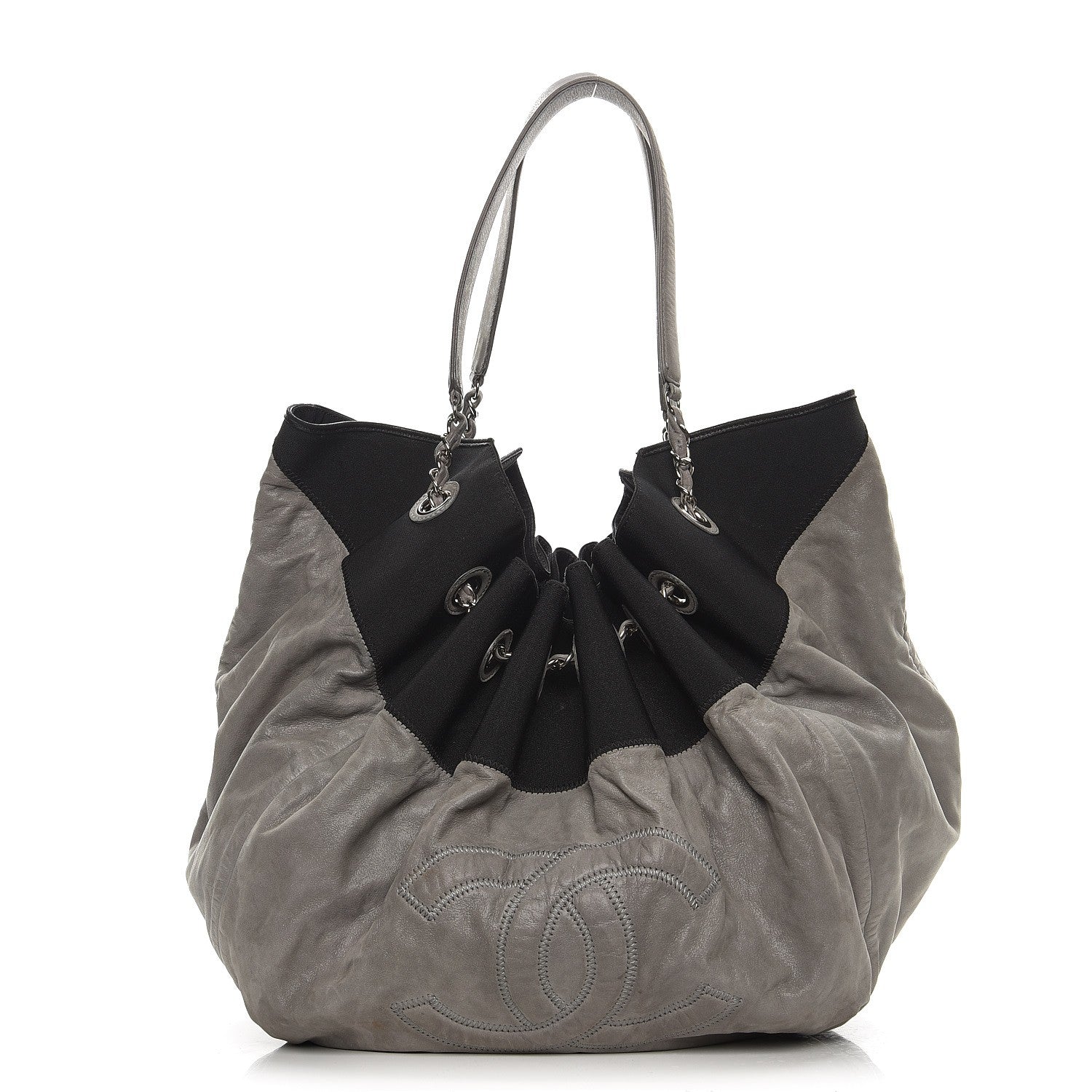 Chanel Iridescent Calfskin Large Stretch Spirit Cabas Grey 1 of 11