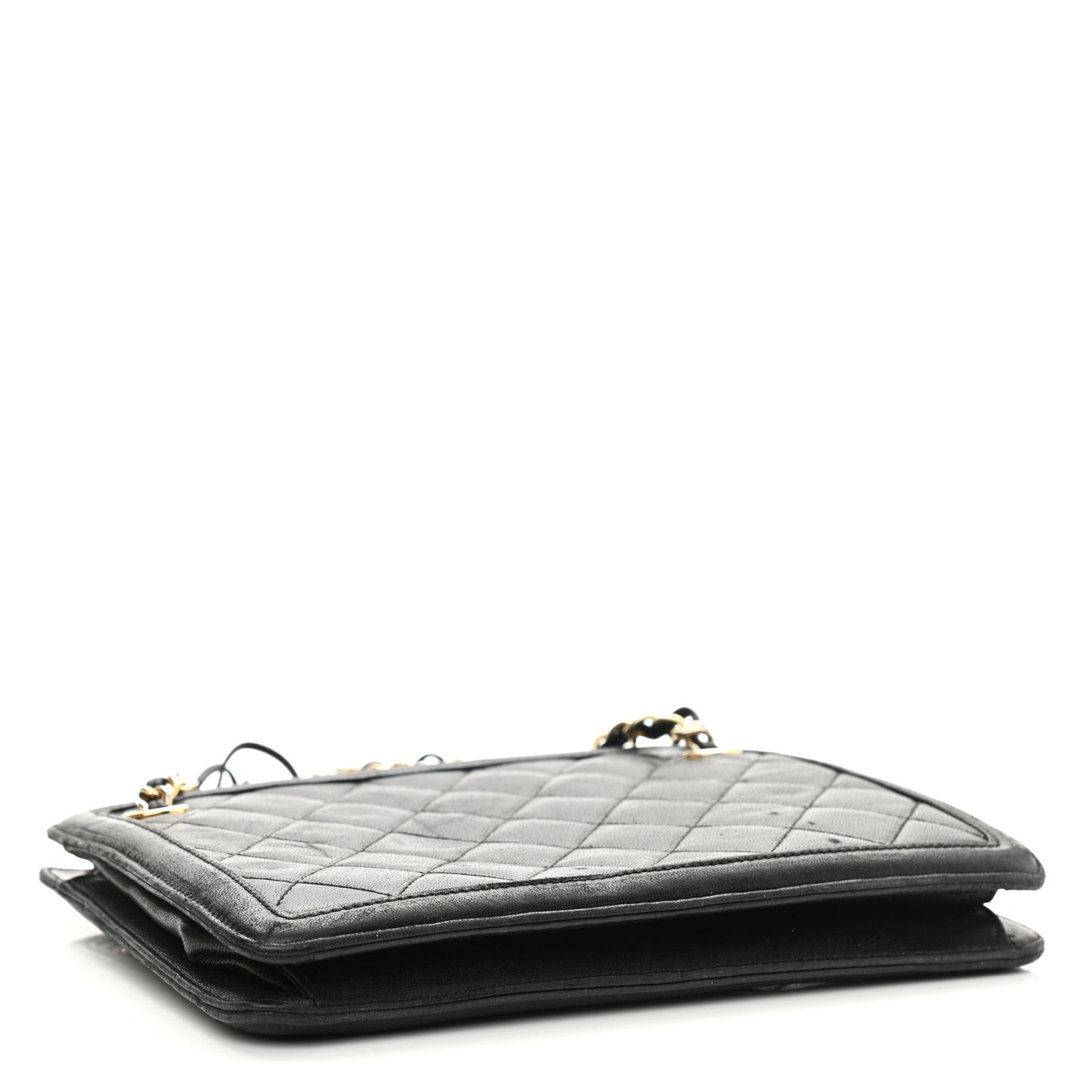 Lambskin Quilted Tassel Bag Black