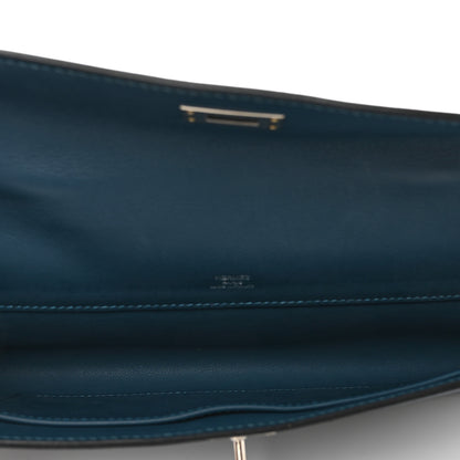 Hermes Swift Kelly Cut Clutch Pochette Bleu Tempete 5 of 9
