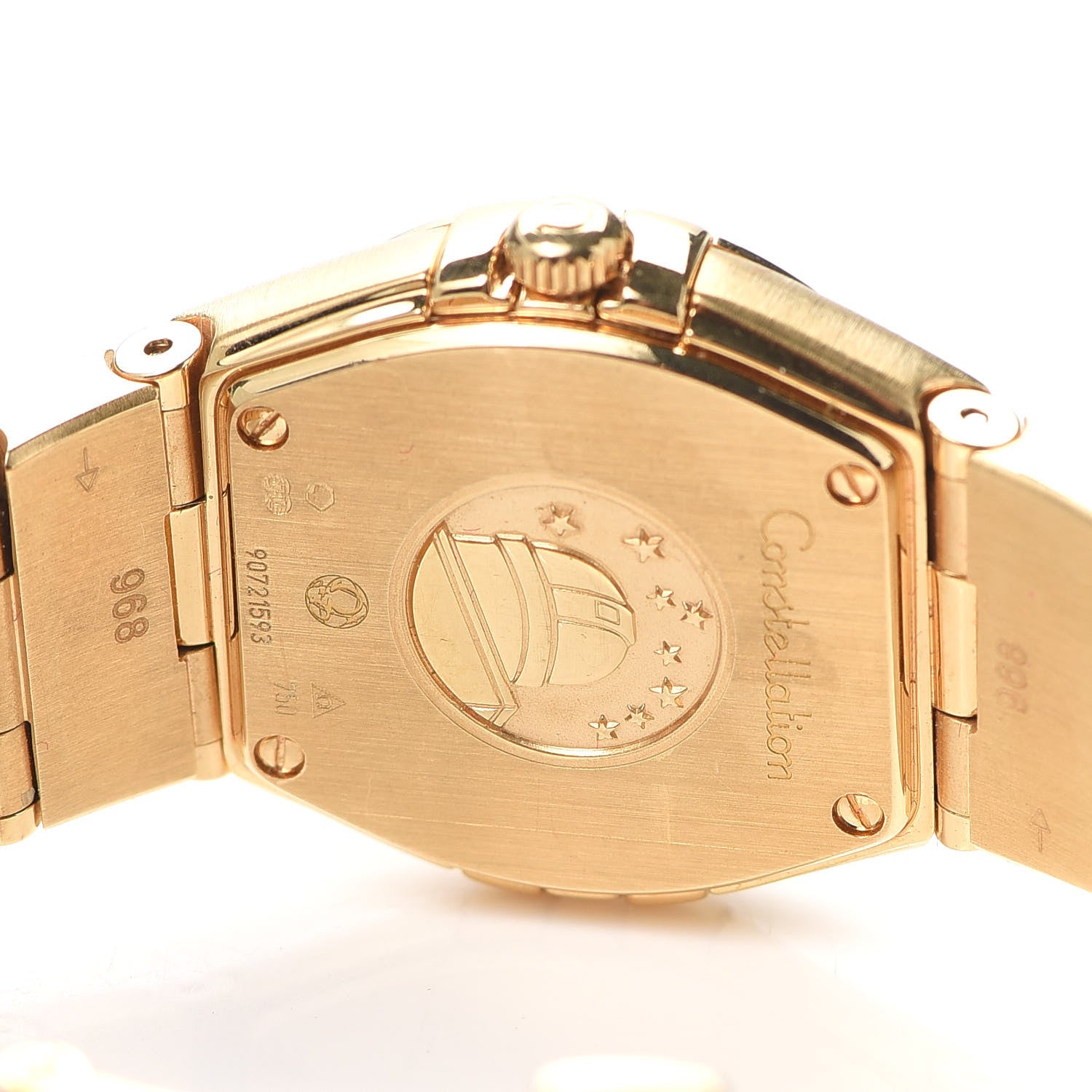 Omega 18K Yellow Gold Diamond Bezel Mother of Pearl 25mm Constellation Quartz Watch 123.55.24.60.55.004 4 of 6