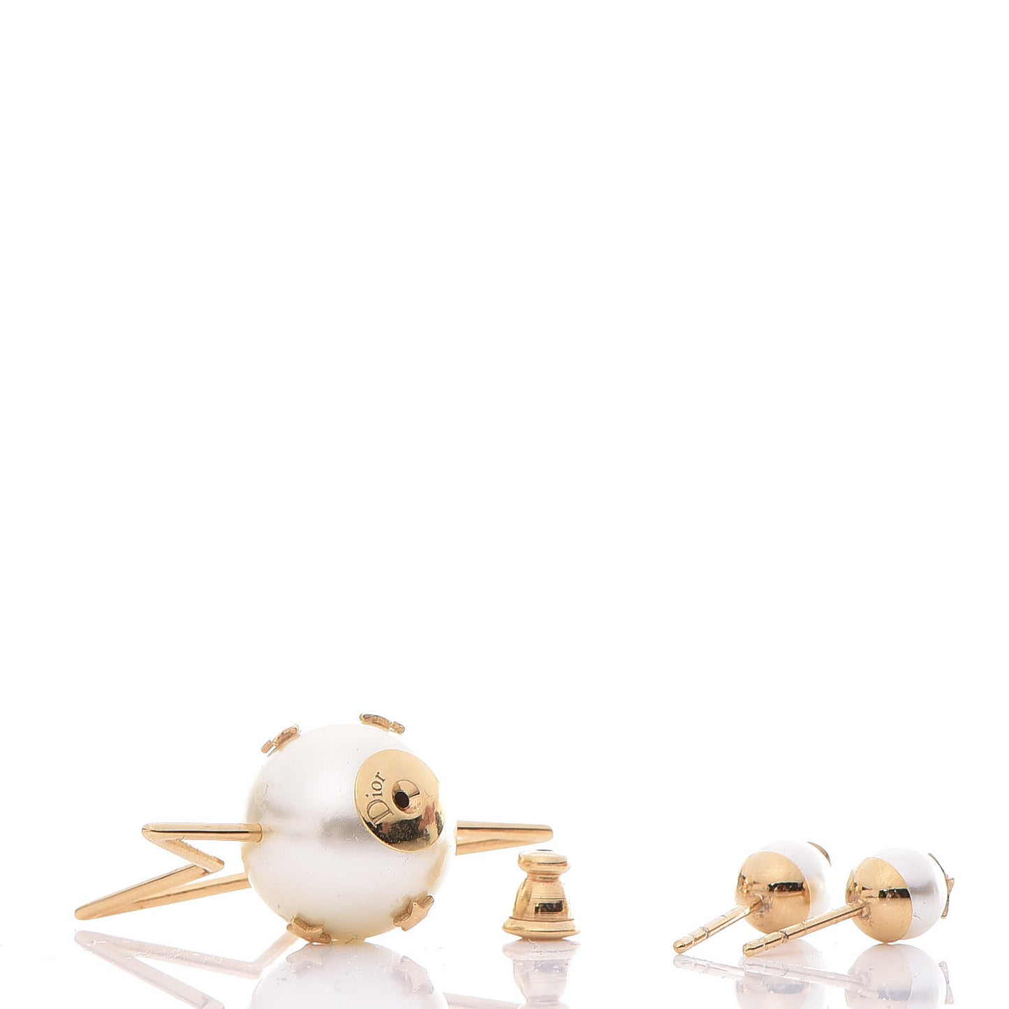 Pearl Mise En Dior Tribales Asymmetric Earrings Gold
