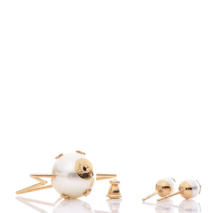 Christian Dior Pearl Mise En Dior Tribales Asymmetric Earrings Gold 3 of 3