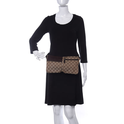 Gucci GG Monogram Double Pocket Belt Bag Dark Brown 2 of 10