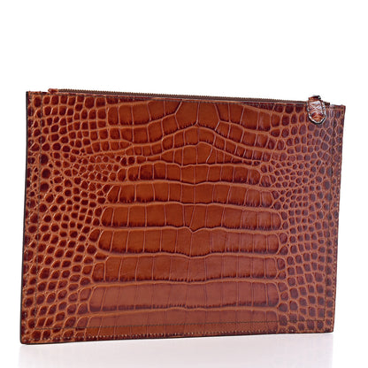 Givenchy Calfskin Crocodile Embossed Medium Antigona Pouch Cognac 3 of 10