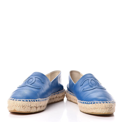 Chanel Lambskin CC Espadrilles 40 Blue 5 of 13