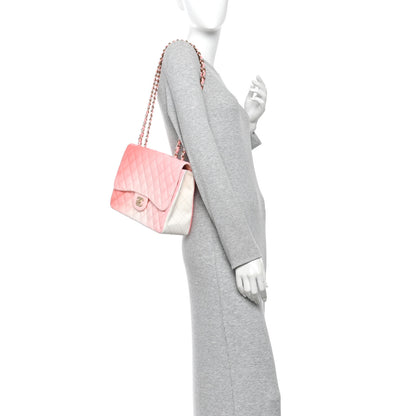 Chanel Lambskin Degrade Quilted Maxi Single Flap Pink 2 of 12
