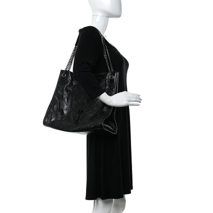 Saint Laurent Crinkled Calfskin Matelasse Monogram Niki Shoulder Bag Black 3 of 9