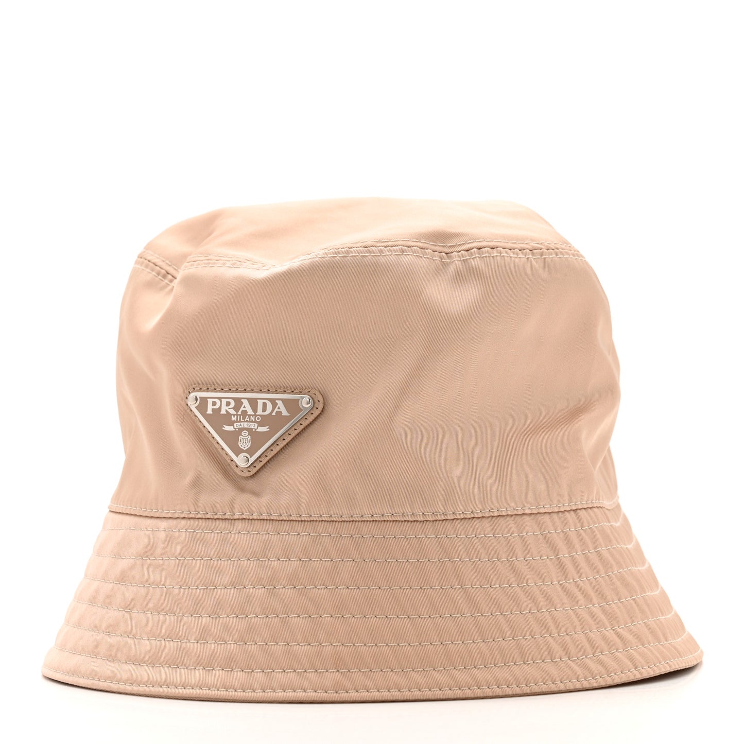 Re-Nylon Metal Triangle Logo Womens Bucket Hat S Sabbia