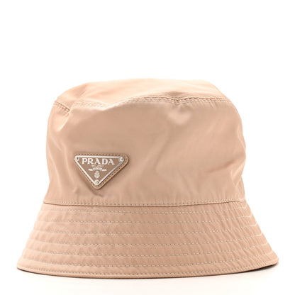 Prada Re-Nylon Metal Triangle Logo Womens Bucket Hat S Sabbia 1 of 10