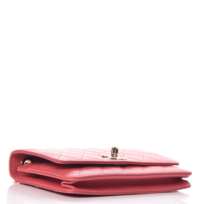Chanel Lambskin Quilted Trendy CC Wallet On Chain WOC Bright Pink 4 of 13