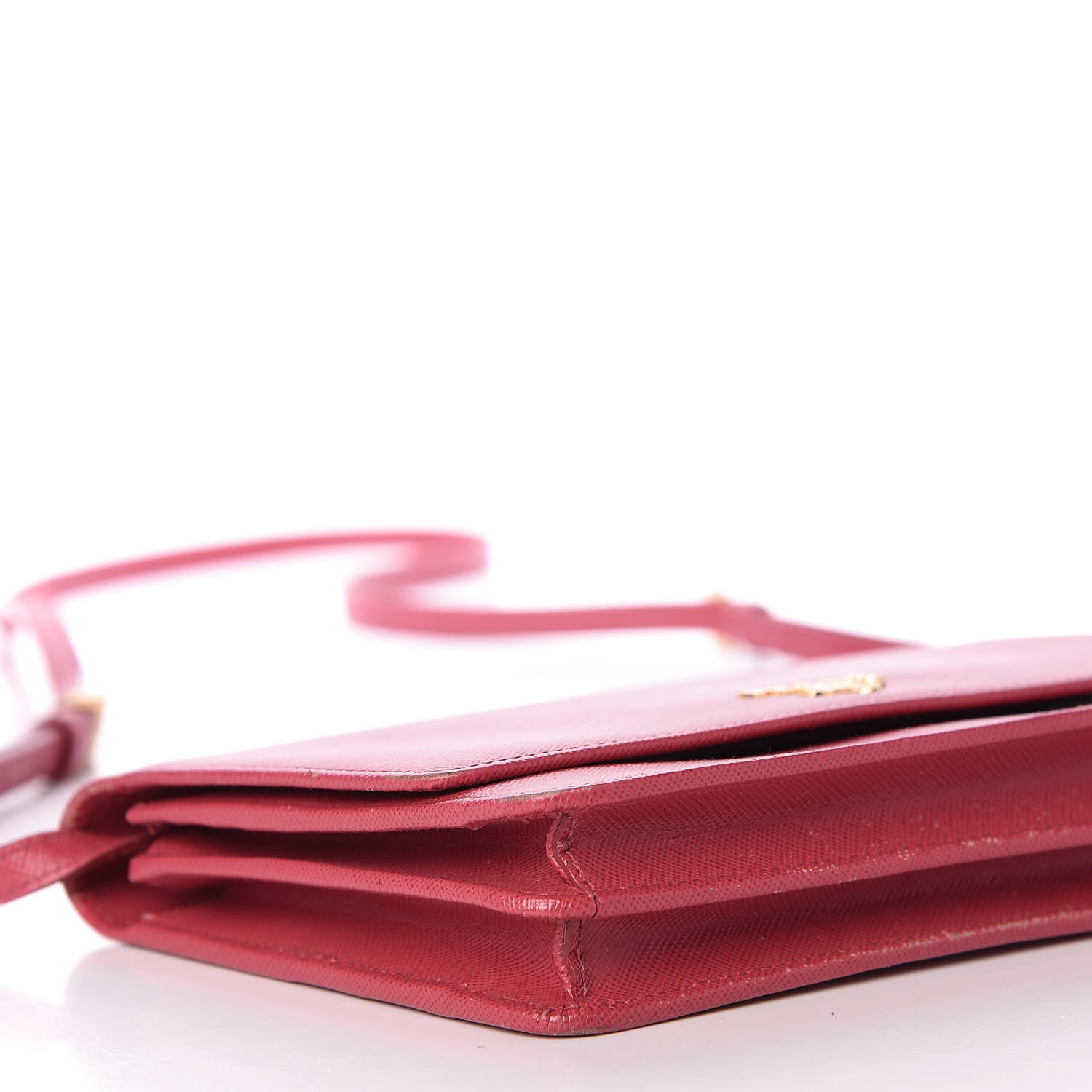 Prada Saffiano Metal Flap Wallet with Strap Peonia 6 of 8