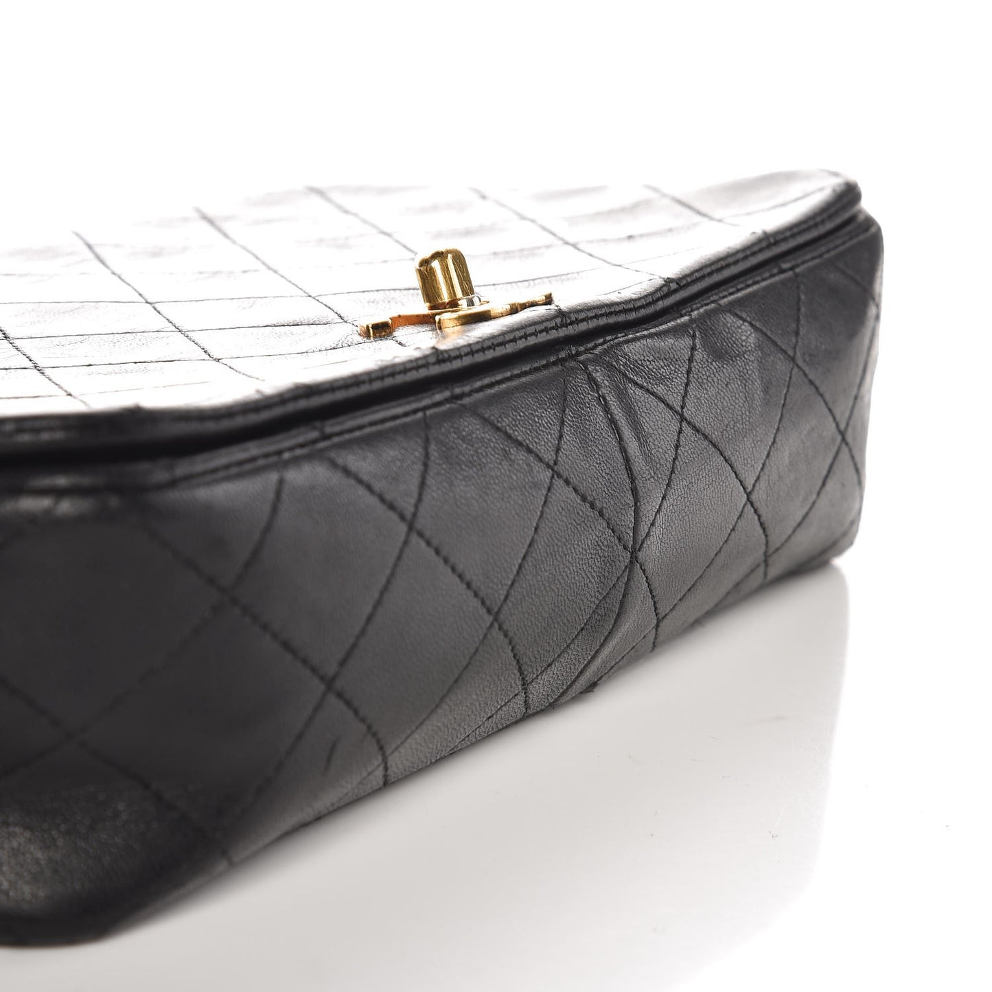 Lambskin Quilted Small Single Flap Black