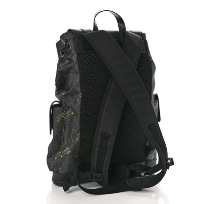 Gucci GG Supreme Monogram Tigers Double Buckle Backpack Black Multicolor 3 of 9