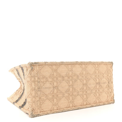 Christian Dior Raffia Cannage Medium Book Tote Natural 4 of 13