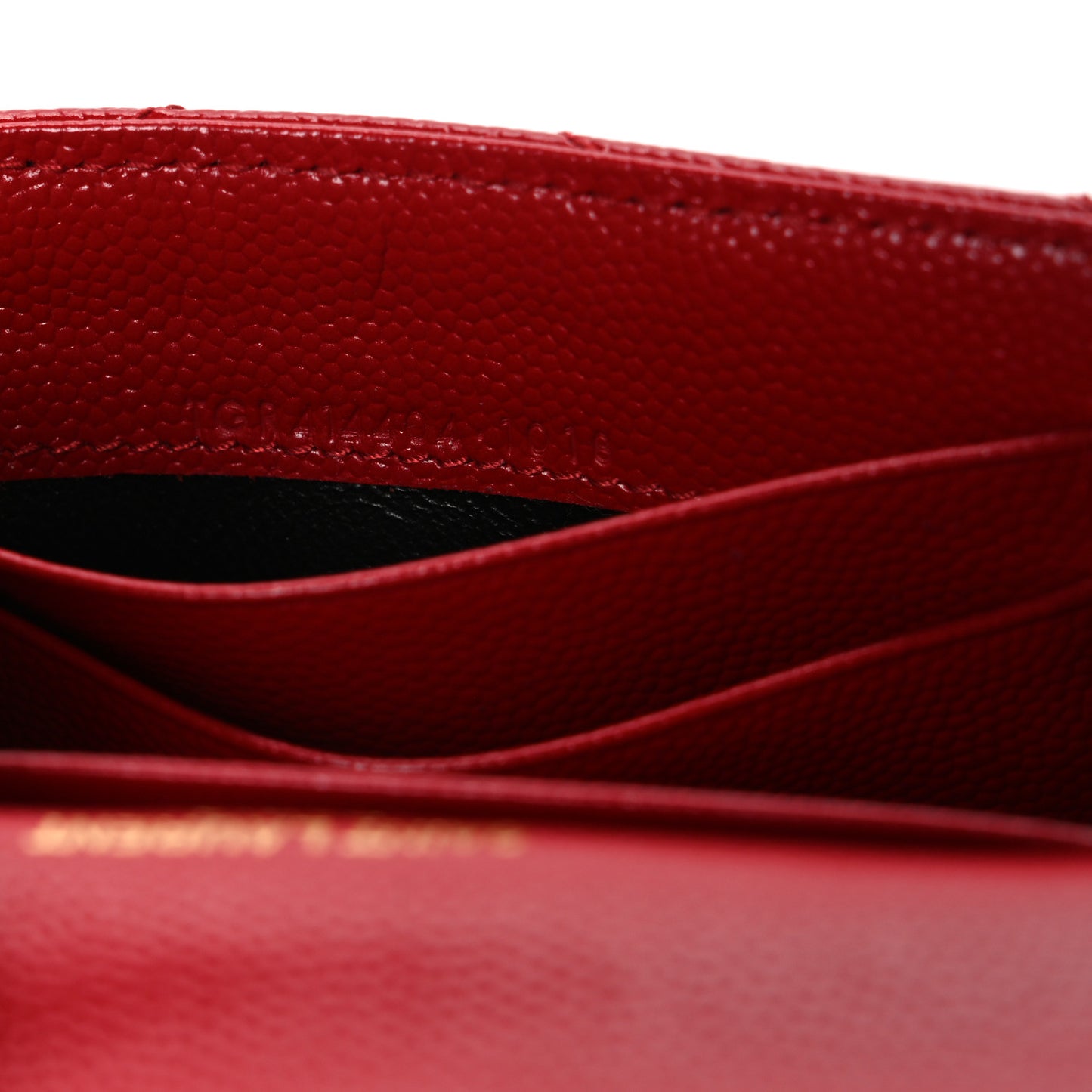 Grain De Poudre Matelasse Chevron Small Monogram Envelope Wallet New Red