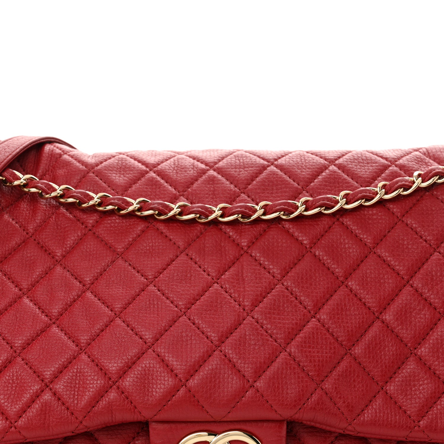 Chanel Calfskin Quilted XXL Travel Flap Bag Red 8 of 14