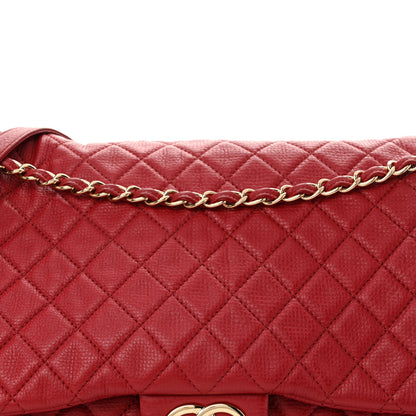 Chanel Calfskin Quilted XXL Travel Flap Bag Red 8 of 14
