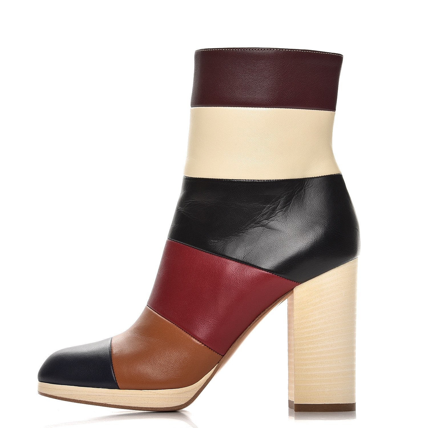 Valentino Garavani Nappa Patchwork Striped Bo-y-ch BBoots 36.5 Multicolor 1 of 9