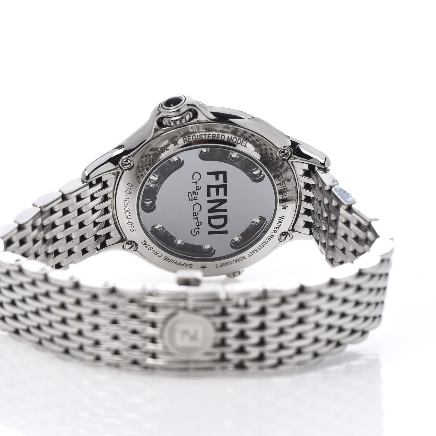 Stainless Steel Diamond Topaz 38mm Crazy Carats Quartz Watch Black