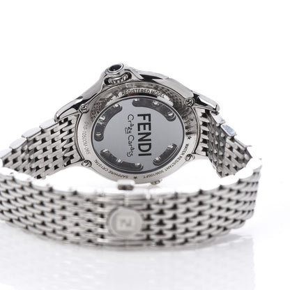 Fendi Stainless Steel Diamond Topaz 38mm Crazy Carats Quartz Watch Black 7 of 8