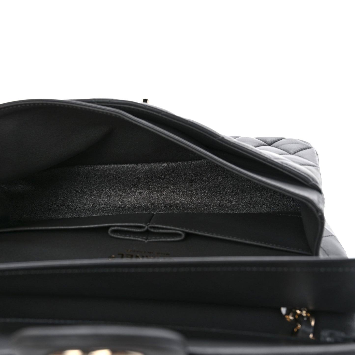 Lambskin Quilted Medium Double Flap Dark Grey