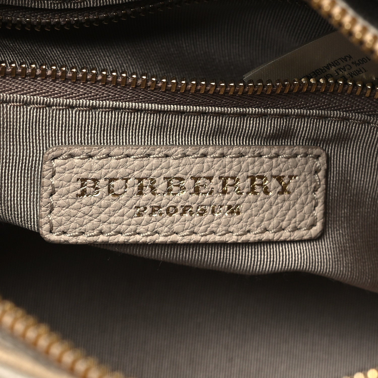Burberry Grained Calfskin Mini Bee Bowling Bag Stone 6 of 11