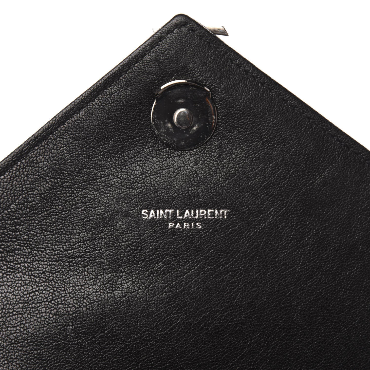 Saint Laurent Sheepskin Matelasse Chevron Monogram Medium College Bag Black 8 of 14