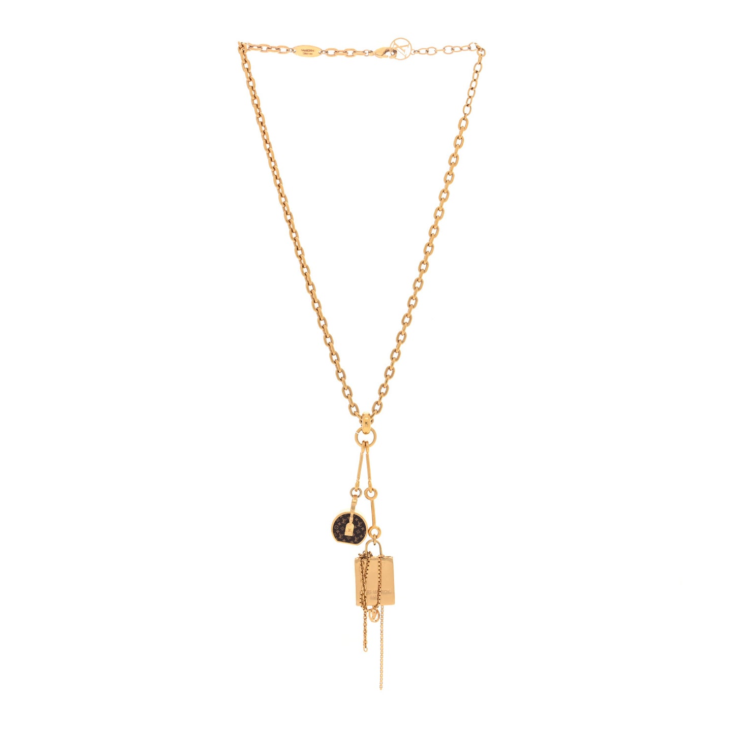 Metal Mini Boite Chapeau Pendant Necklace Gold