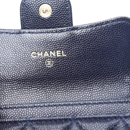 Chanel Caviar Quilted Flap Card Holder Wallet Navy Blue 6 of 9